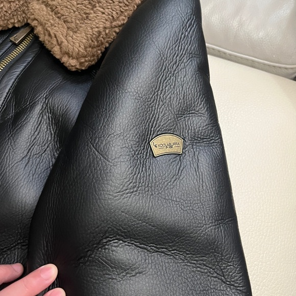 NWT - Koolaburra by UGG Women’s Faux Leather Shearling Biker Jacket - Size L - Picture 6 of 12